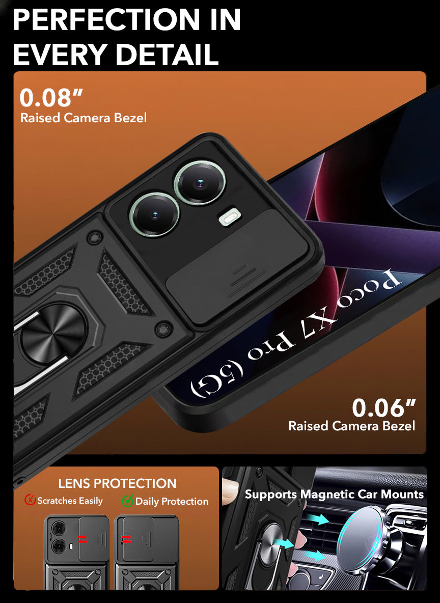 For Poco X7 Pro Back Cover Case (Hybrid Dual Armor Polycarbonate)
