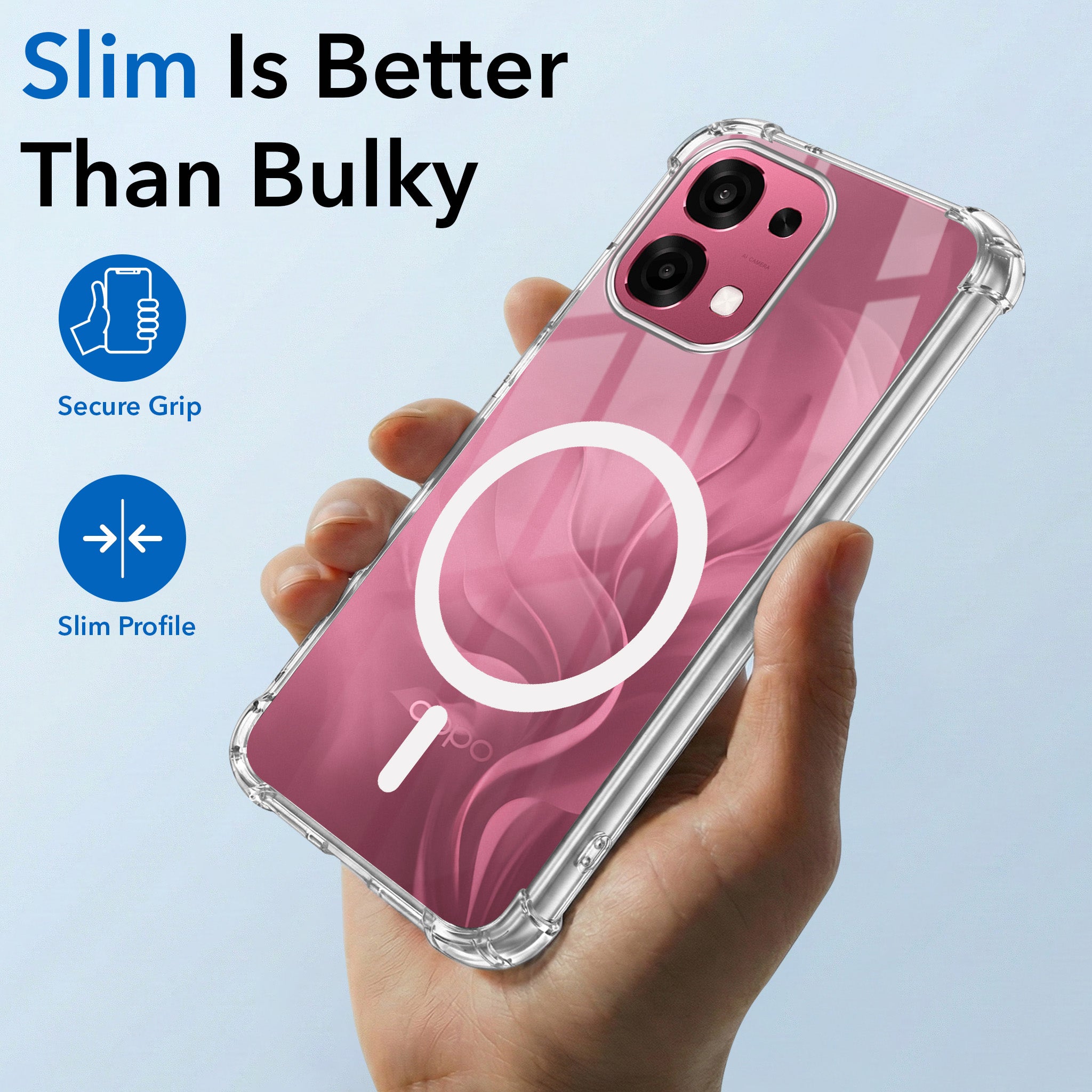For Oppo F31 5G | Oppo F33 5G Back Cover Shockproof Crystal-Clear (Magsafe Wireless Support | Drop & Camera Protection | Hard Polycarbonate)