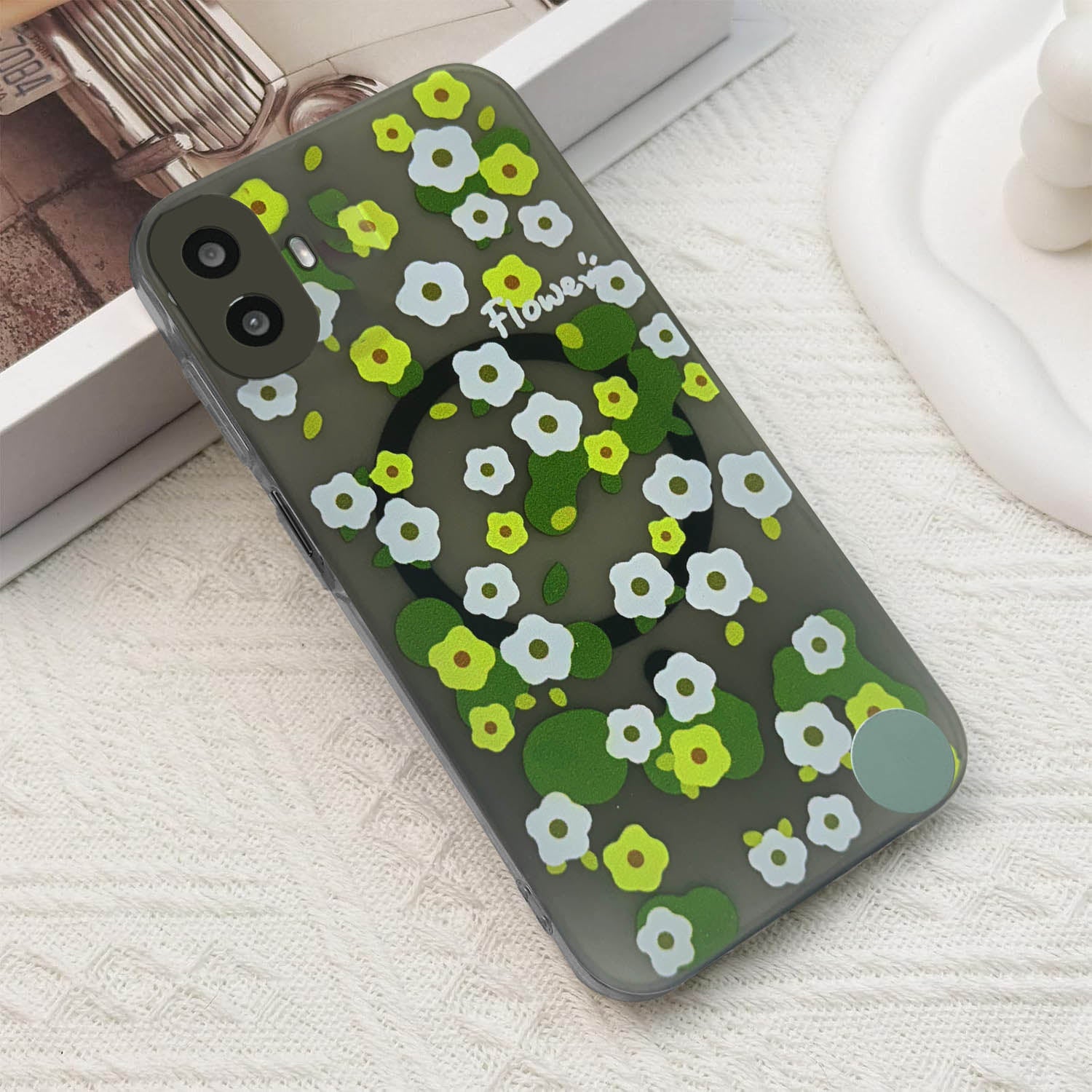 For Nothing CMF Phone 1 Back Cover Case (Cute Floral Design | Flower Print for Girls | MagSafe Compatible Wireless Charging)