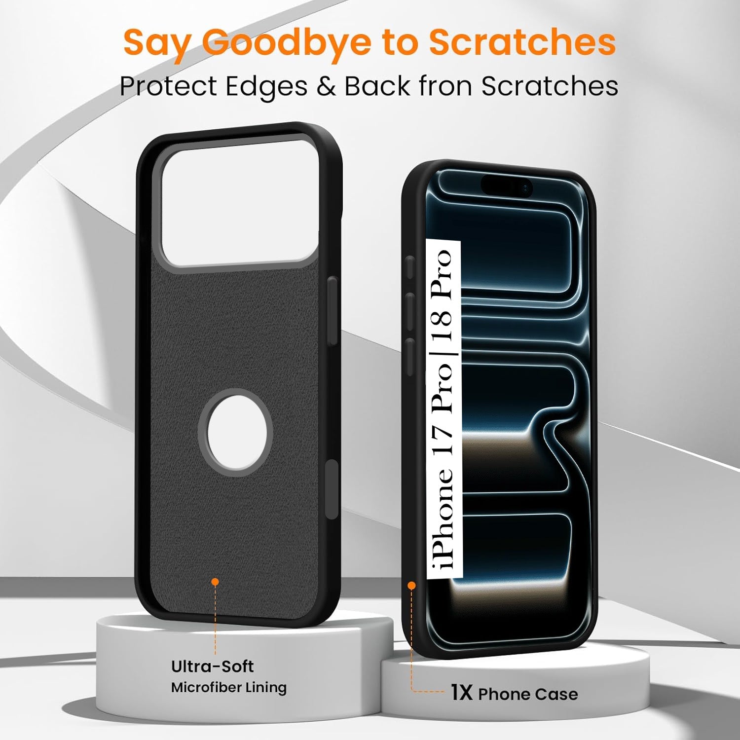 For iPhone 17 Pro | iPhone 18 Pro Back Cover Case Rubberised (Textured Grip Design | Micro-Fiber Cloth Inside | Slim and Light Weight | Soft Touch and Feel)