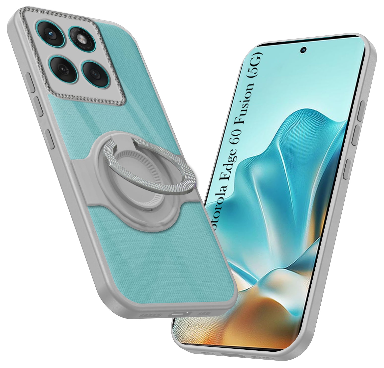 For Motorola Moto Edge 60 Fusion Back Cover Case with stand (Built-in Ring Holder Kickstand | Lifetime Anti Yellow | Camera Protection)