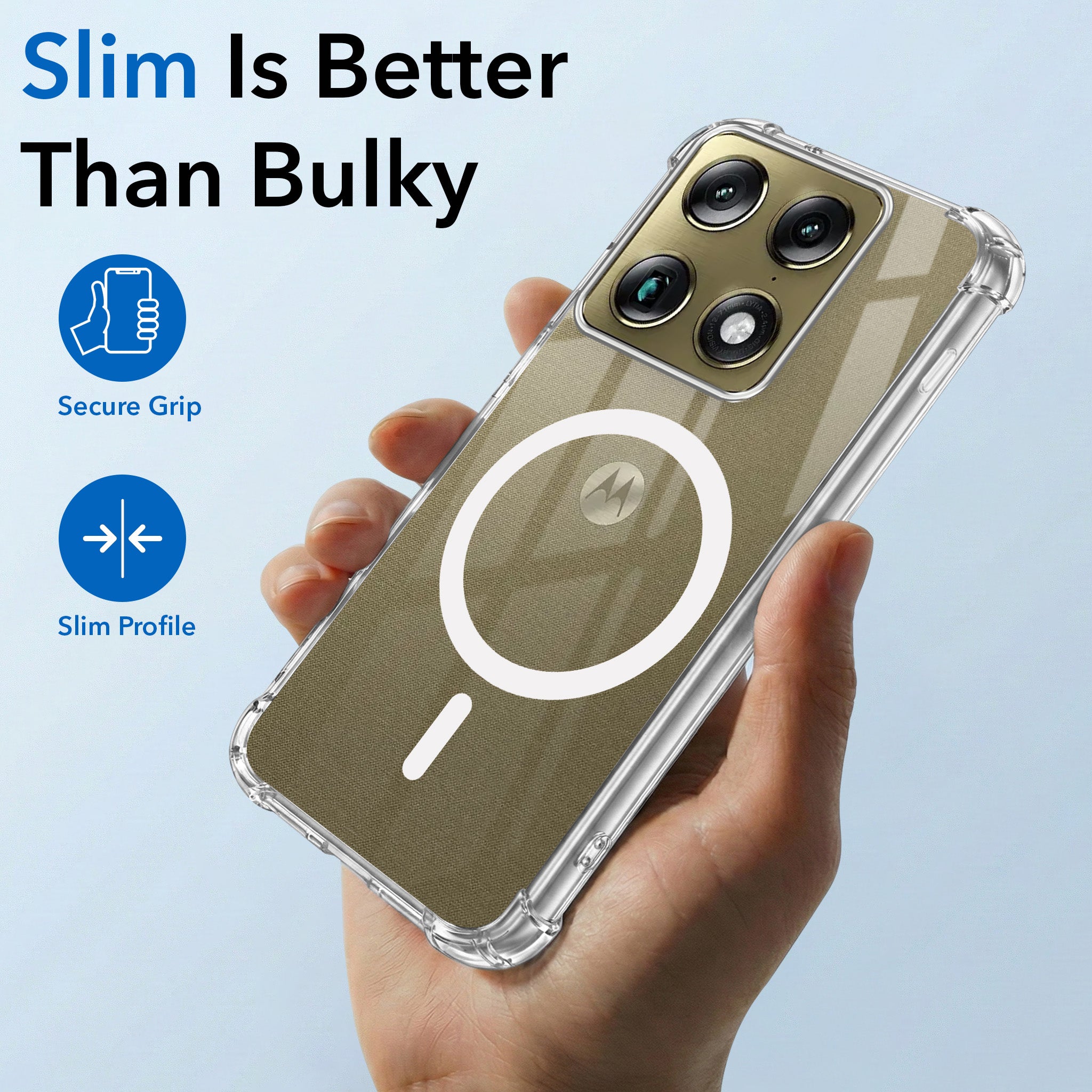 For Motorola Moto Signature 5G Back Cover Shockproof Crystal-Clear (Magsafe Wireless Support | Drop & Camera Protection | Hard Polycarbonate)