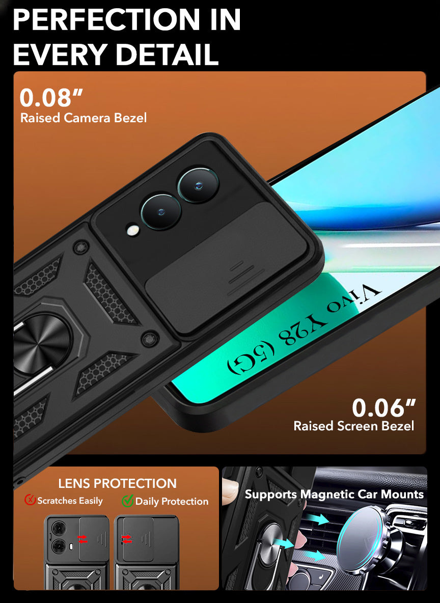 For Vivo Y28 5G Back Cover Case (Hybrid Dual Armor Polycarbonate)