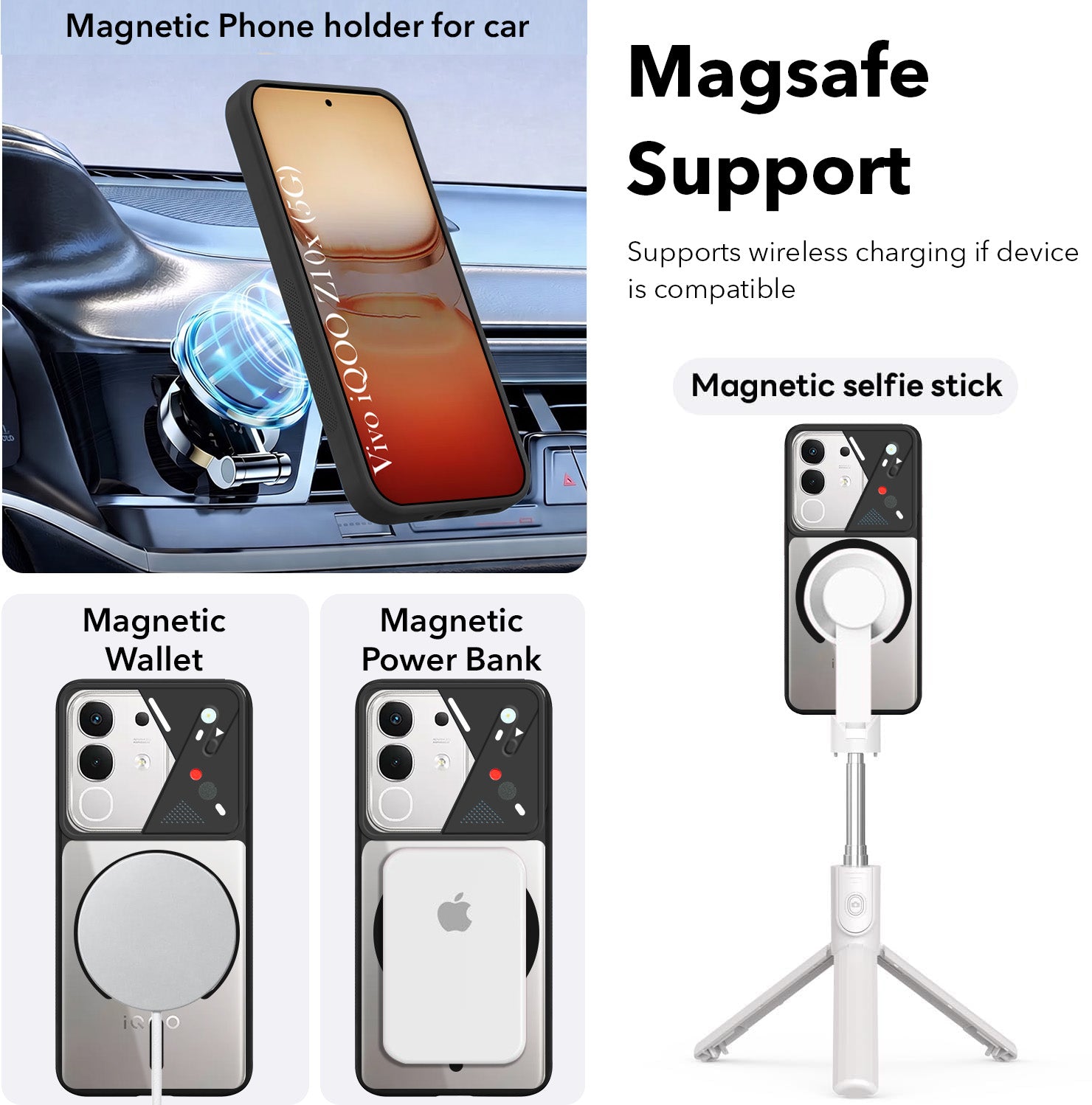 For Vivo iQOO Z10x Back Cover Case Lifetime Anti-Yellow Clear (Camera Protection | Side Grip | Wireless MagSafe Compatible)