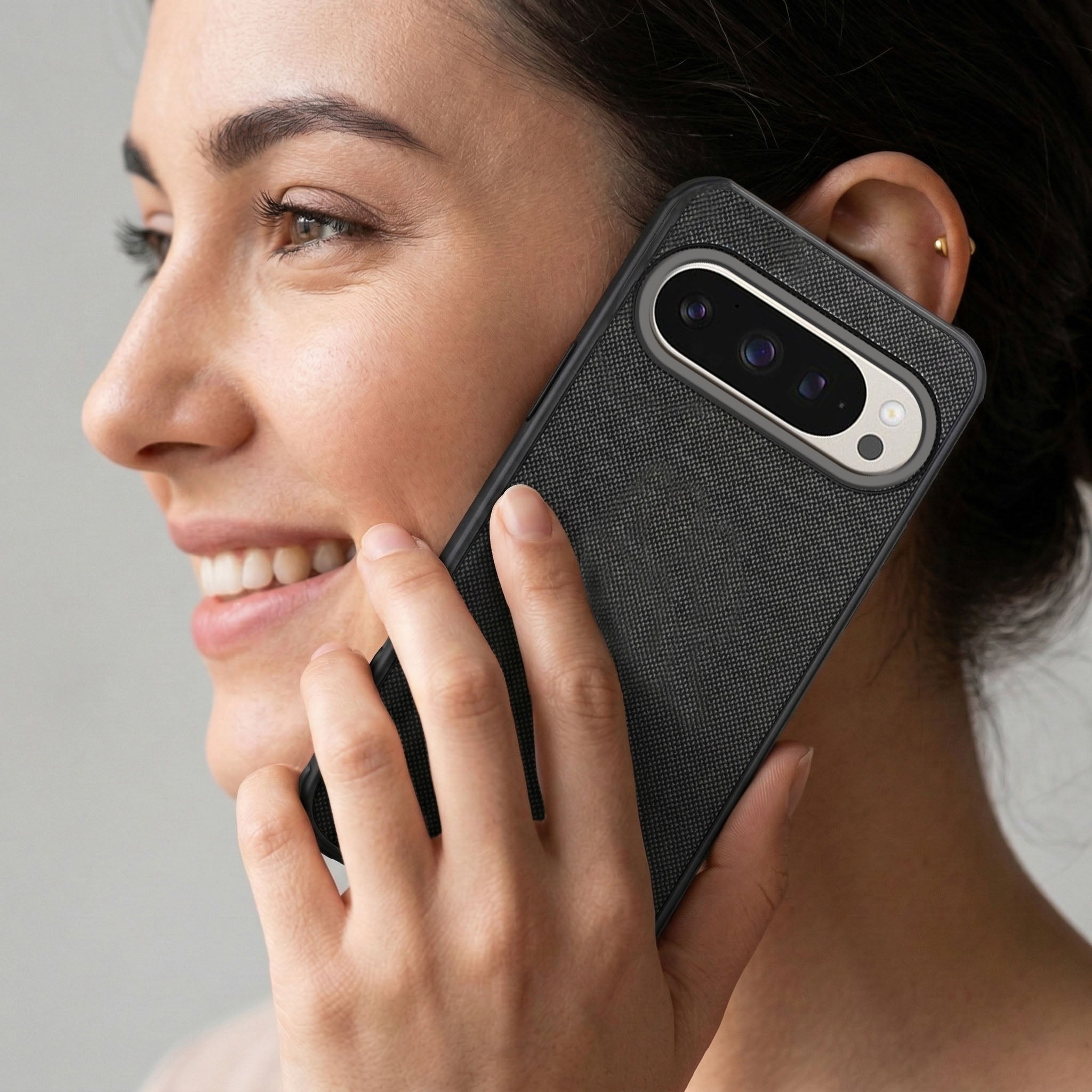 For Google Pixel 9 Pro Combo (Textured Grip Design | Micro-Fiber Cloth Inside | Oleophobic Coating Screen Glass)