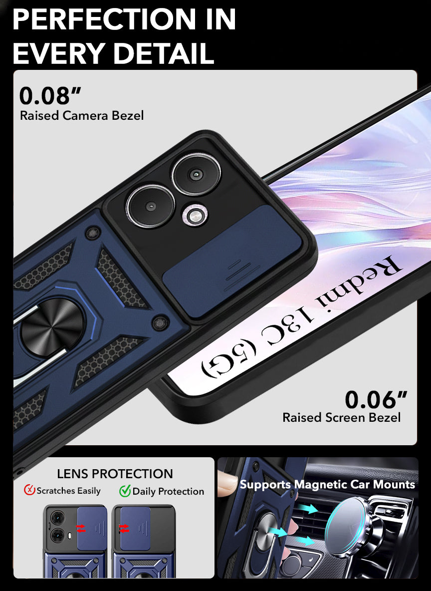 For Xiaomi Redmi 13C 5G Back Case Cover (Hybrid Dual Armor Polycarbonate)