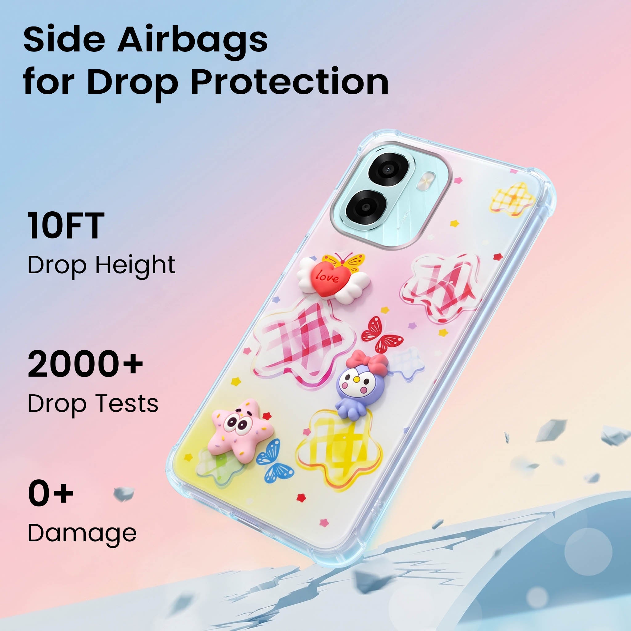 For Oppo A6X | Oppo A6S Back Cover Case (3D Cute Cartoons | Hard Back Side Soft | Matte Premium Finish | HD Printing)