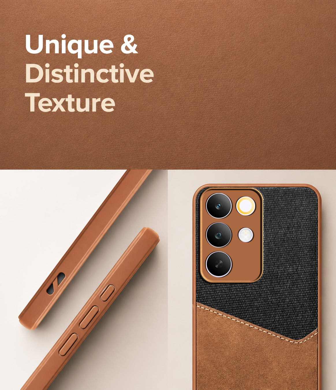 For Realme C85 5G | Realme Narzo 90x Back Cover Case (Dual PU Leather Stitch | Professional Minimalist | Soft and Flexible)