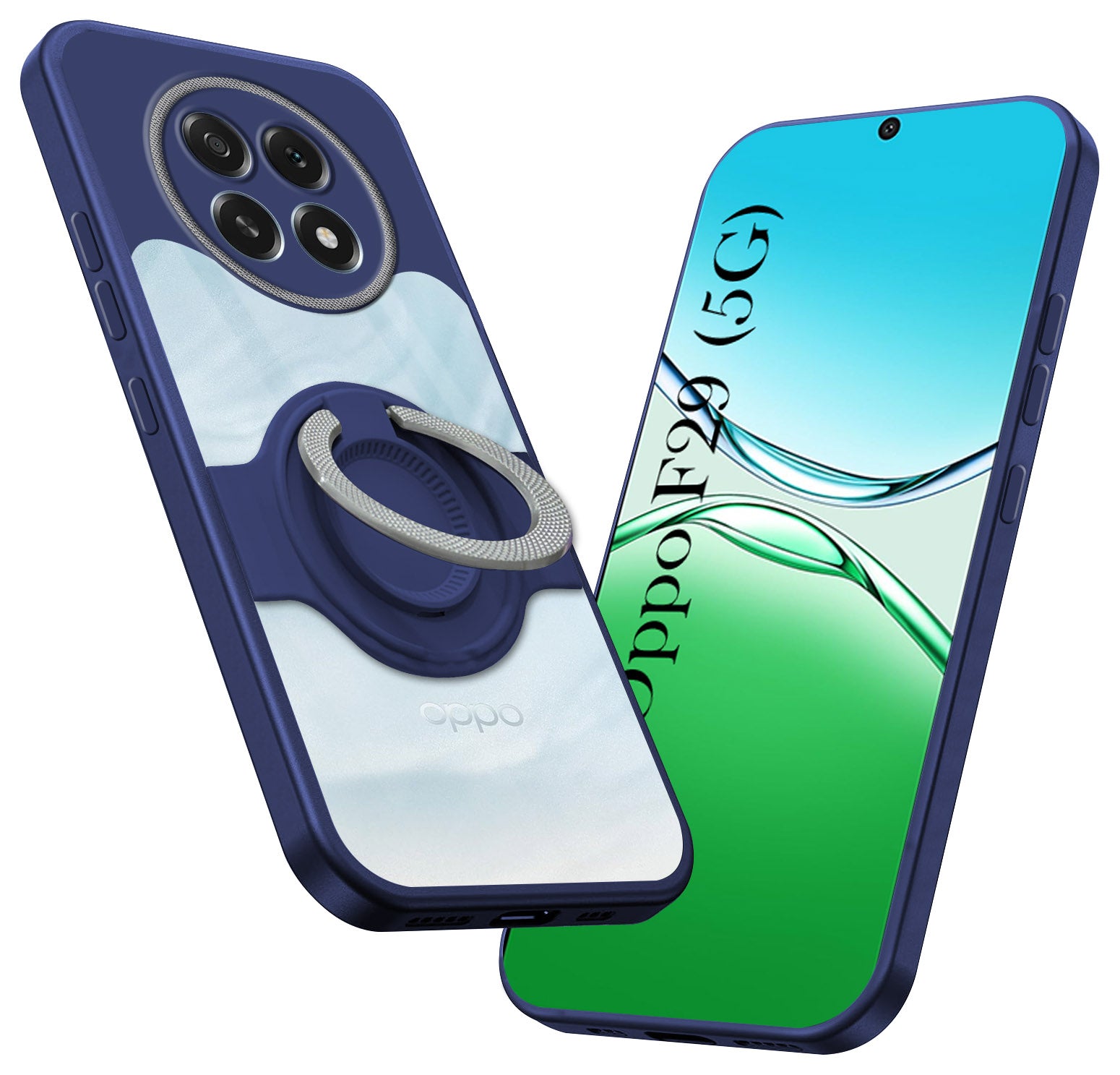 For Oppo F29 Back Cover Case with stand (Built-in Ring Holder Kickstand | Lifetime Anti Yellow | Camera Protection)