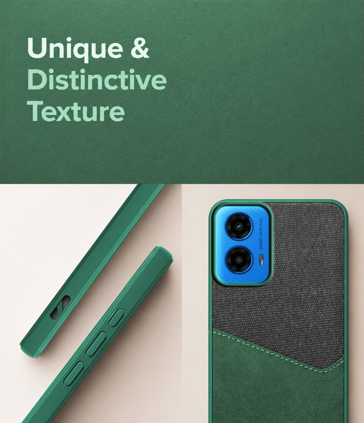 For Motorola Moto G45 Back Cover Case (Dual PU Leather Stitch | Professional Minimalist | Soft and Flexible)