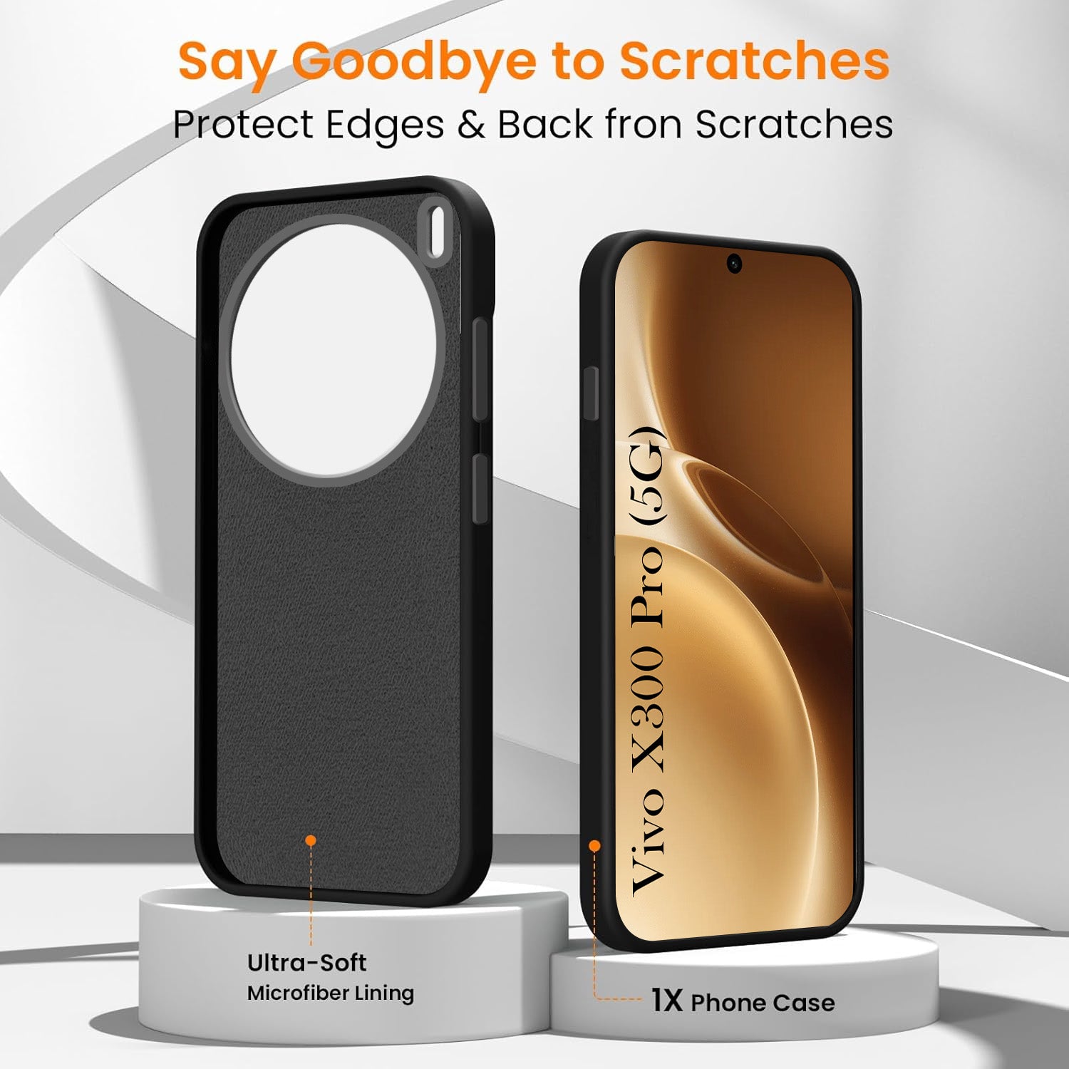 For Vivo X300 Pro Back Cover Case Rubberised (Textured Grip Design | Micro-Fiber Cloth Inside | Slim and Light Weight | Soft Touch and Feel)