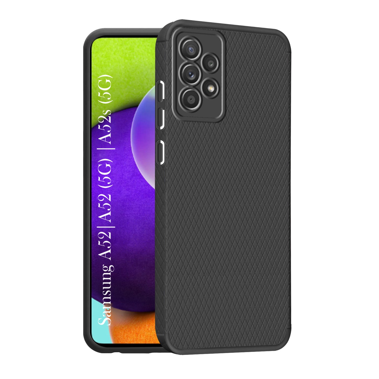 For Samsung Galaxy A52 | A52 5G | A52s 5G Back Cover Case (Liquid Silicone | Side Grip | Camera Protection)
