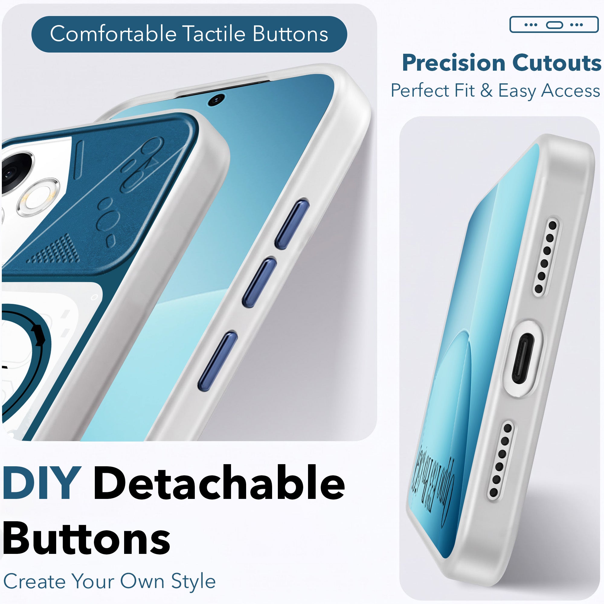 For Oppo F33 Pro 5G Metallic Back Cover Case (Metallic Camera Protection & Buttons | Translucent Milky Shade | Hard Polycarbonate)