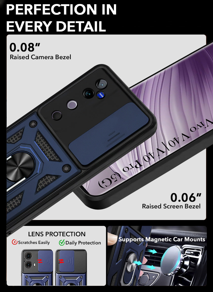 For Vivo V40 | Vivo V40 Pro 5G Back Cover Case (Hybrid Dual Armor Polycarbonate)