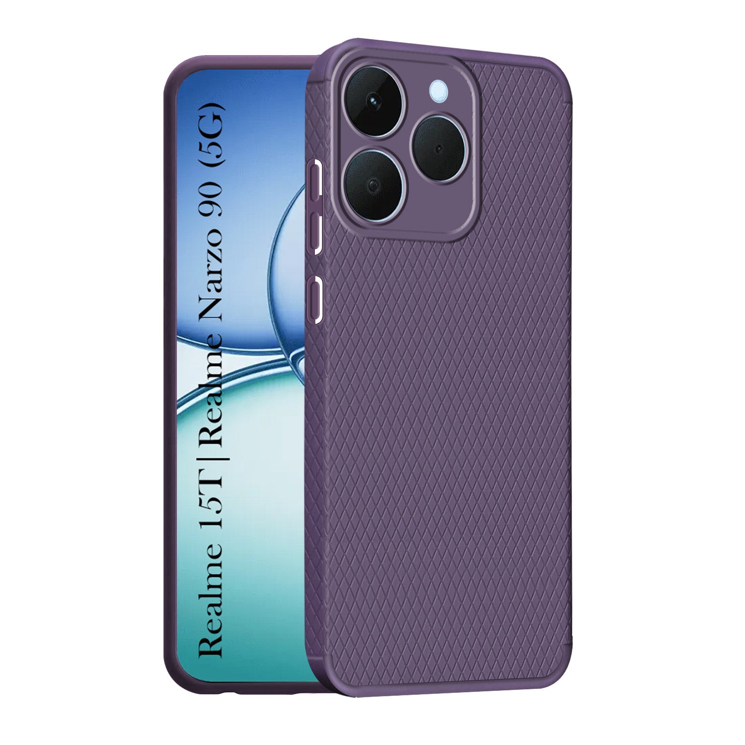 For Realme 15T | Realme Narzo 90 Back Cover Case(Camera Protection | Side Grip Texture | Soft and Flexible)