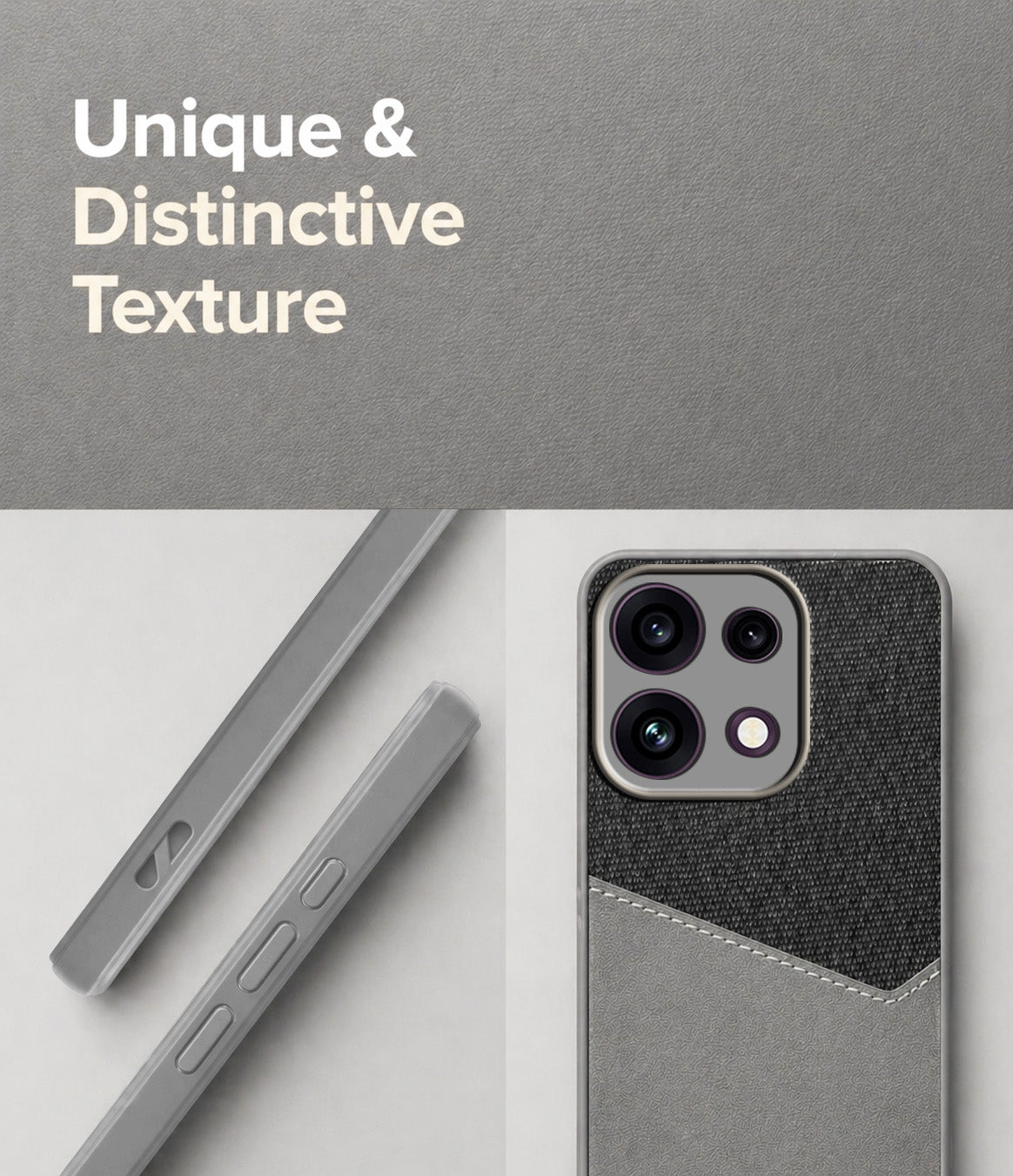 For Oppo Reno 16C 5G Back Cover Case (Dual PU Leather Stitch | Professional Minimalist | Soft and Flexible)