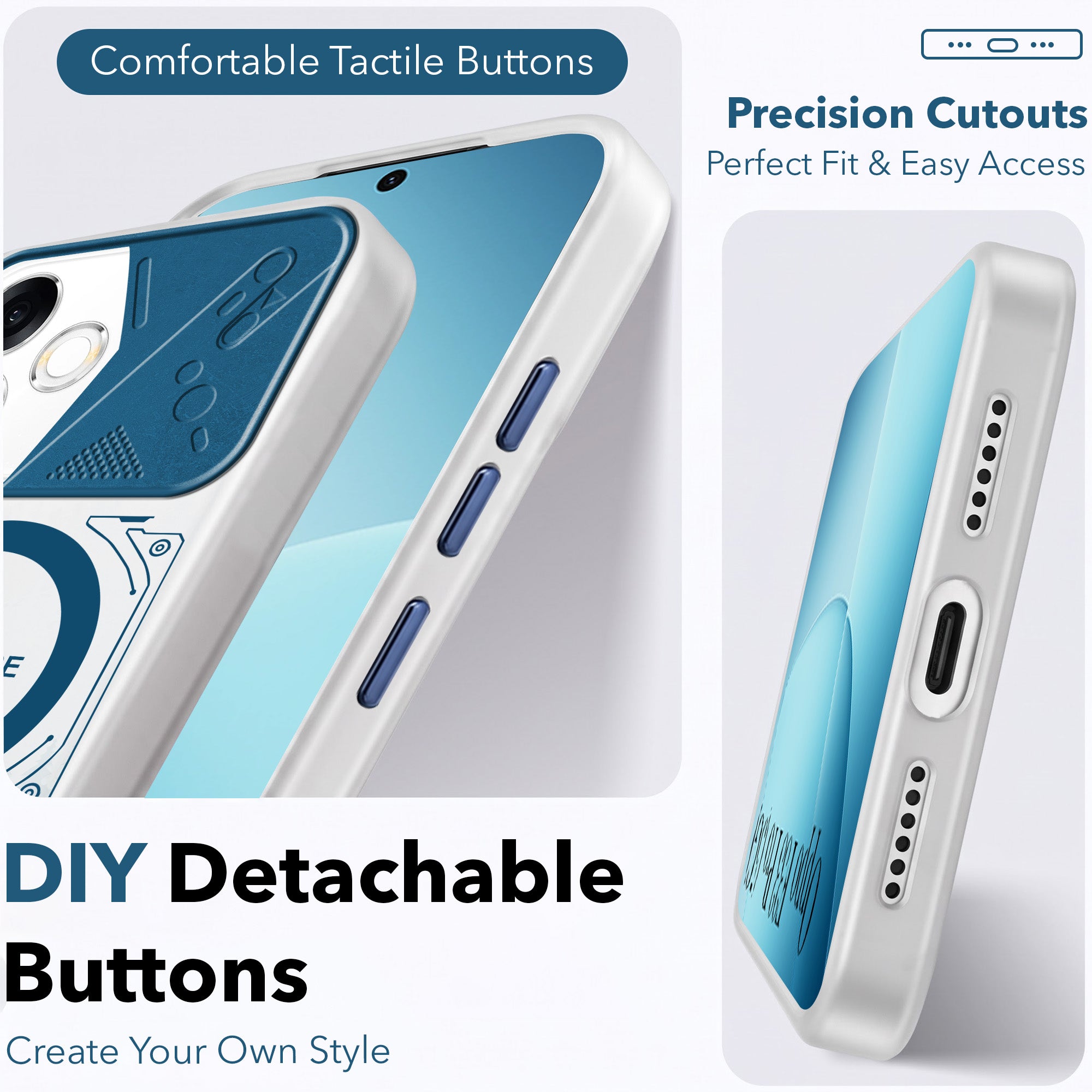 For Oppo F33 Pro 5G Metallic Back Cover Case (Metallic Camera Protection & Buttons | Translucent Milky Shade | Hard Polycarbonate)