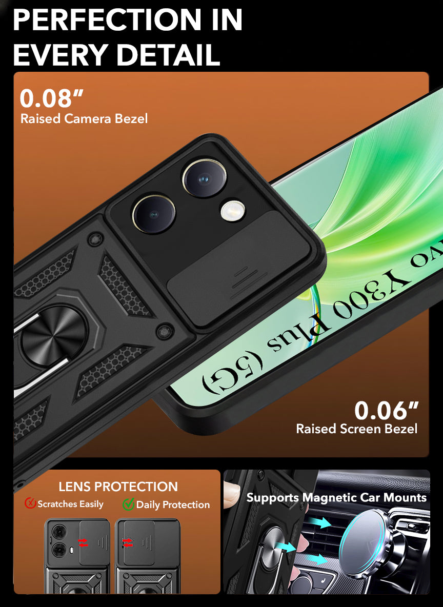 For Vivo Y300 Plus Back Cover Case (Hybrid Dual Armor Polycarbonate)