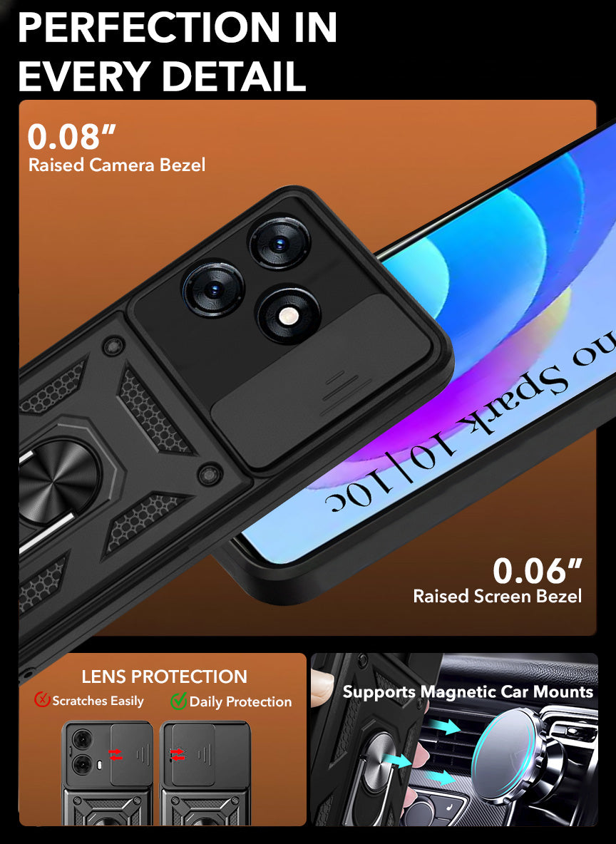 For Tecno Spark 10 | Tecno Spark 10C Back Cover Case (Hybrid Dual Armor Polycarbonate)