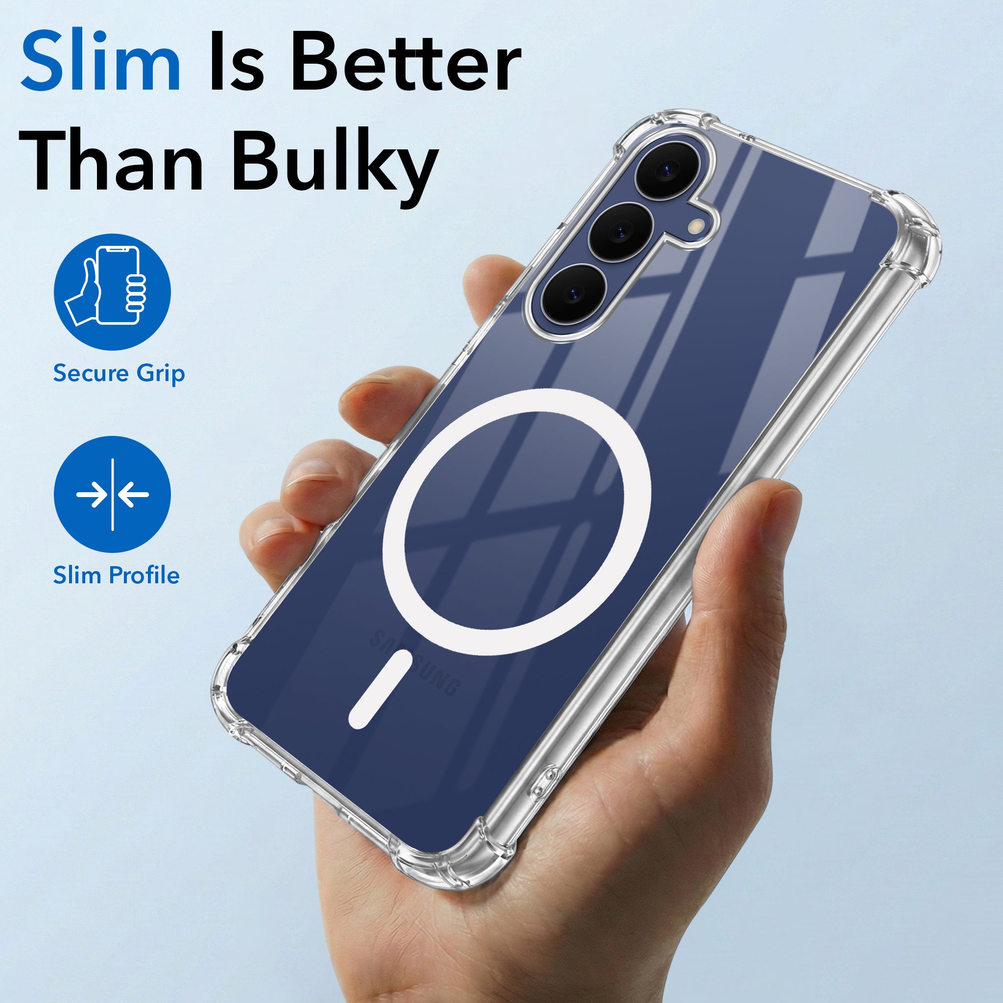 For Samsung Galaxy S25 FE Back Cover Shockproof Crystal-Clear (Magsafe Wireless Support | Drop & Camera Protection | Hard Polycarbonate)