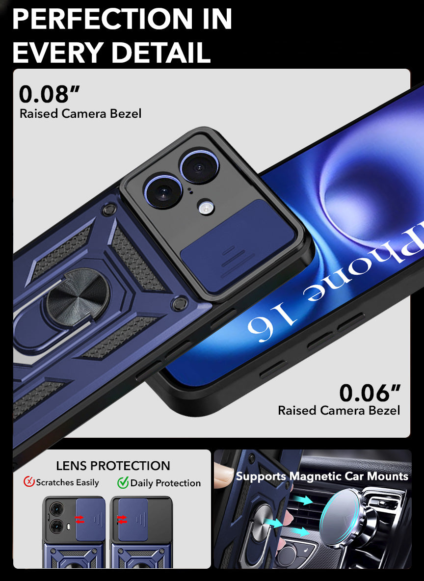 For Apple iPhone 16 Back Cover Case (Hybrid Dual Armor Polycarbonate)