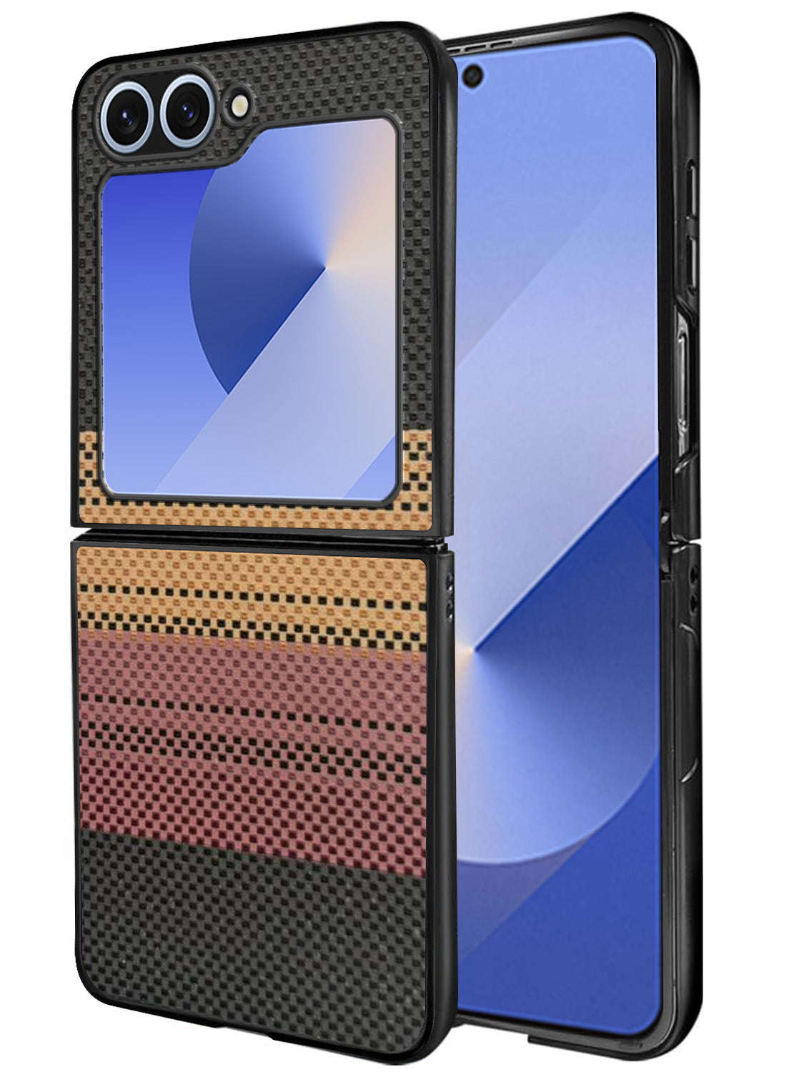 For Samsung Galaxy Z Flip 6 5G | Samsung Galaxy Z Flip 7 FE Back Flip Case Cover (Craft Printed Design | Hybrid Texture | Inside Microfiber Cloth)