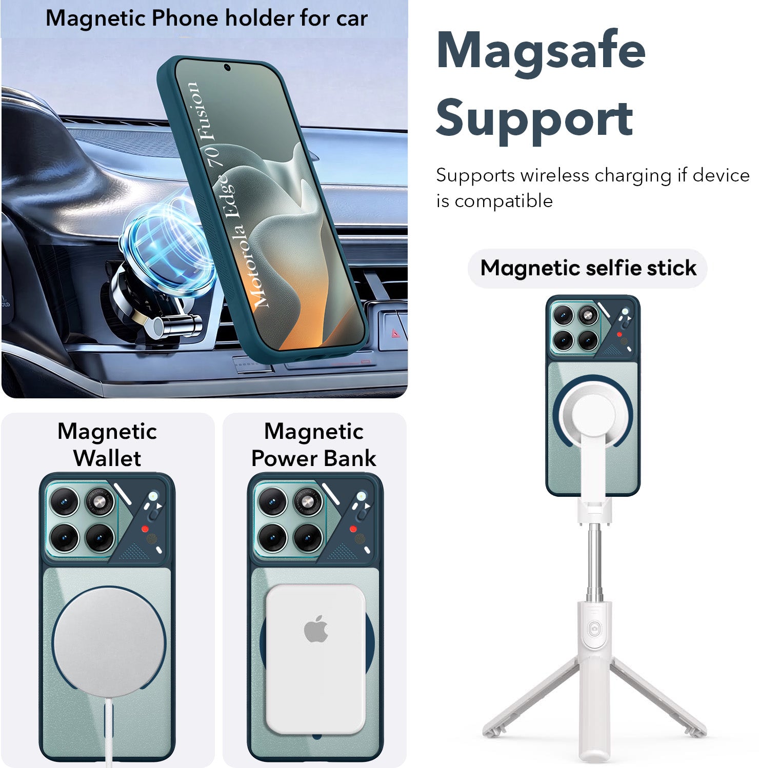 For Motorola Moto Edge 70 Fusion Back Cover Case Lifetime Anti-Yellow Clear (Camera Protection | Side Grip | Wireless MagSafe Compatible)