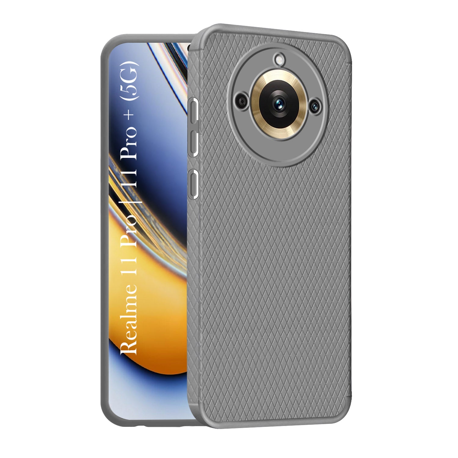 For Realme 11 Pro 5G | 11 Pro Plus Back Cover Case (Liquid Silicone | Side Grip | Camera Protection)