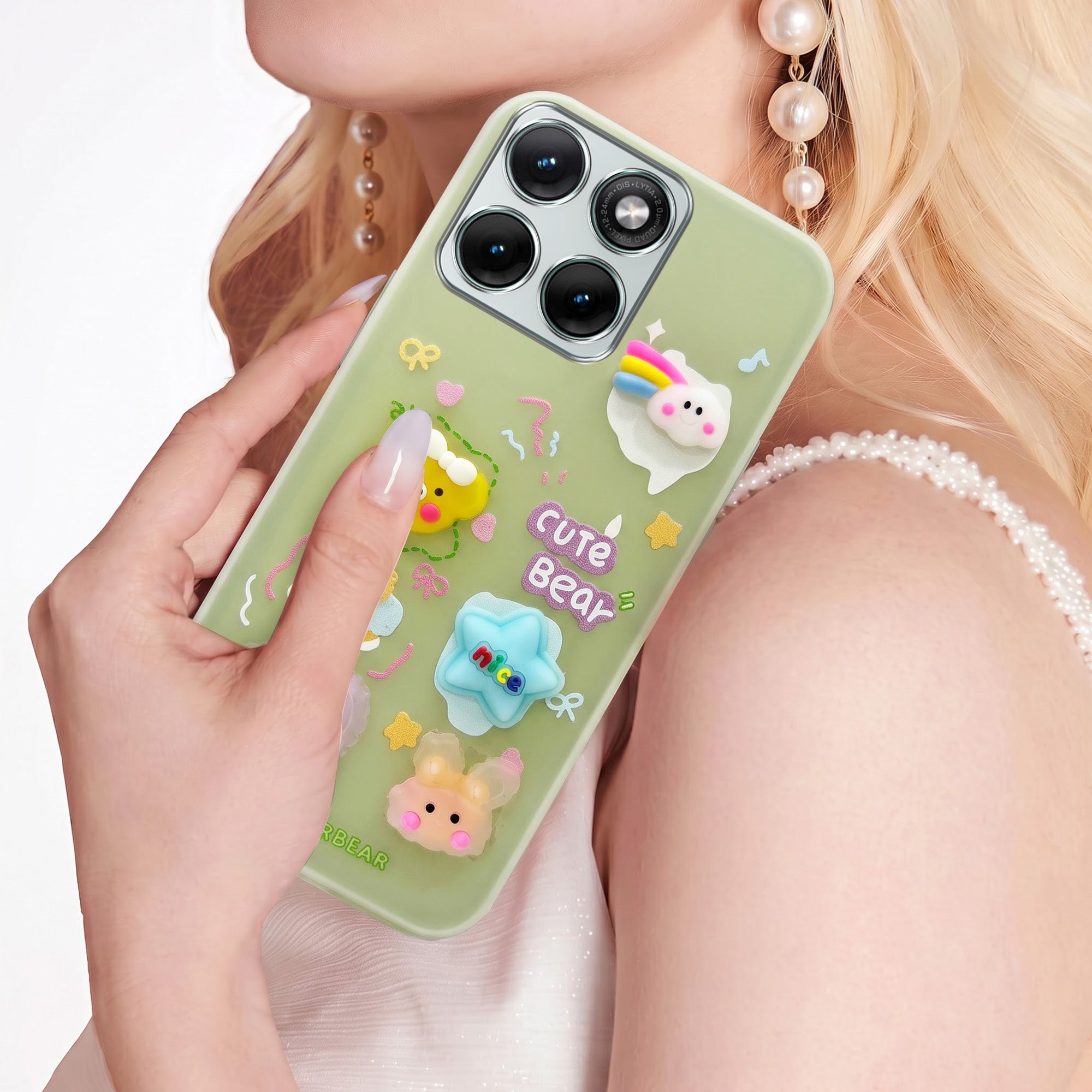 For Motorola Moto Edge 70 Fusion Back Cover Case (3D Cute Cartoons | Hard Back Side Soft | Matte Premium Finish | HD Printing)