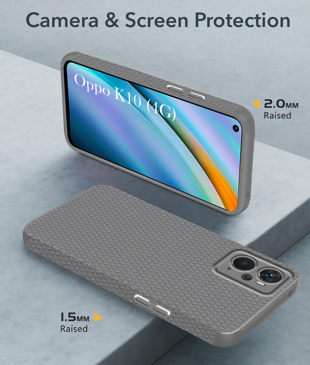 For Oppo K10 Back Cover Case (Liquid Silicone | Side Grip | Camera Protection)