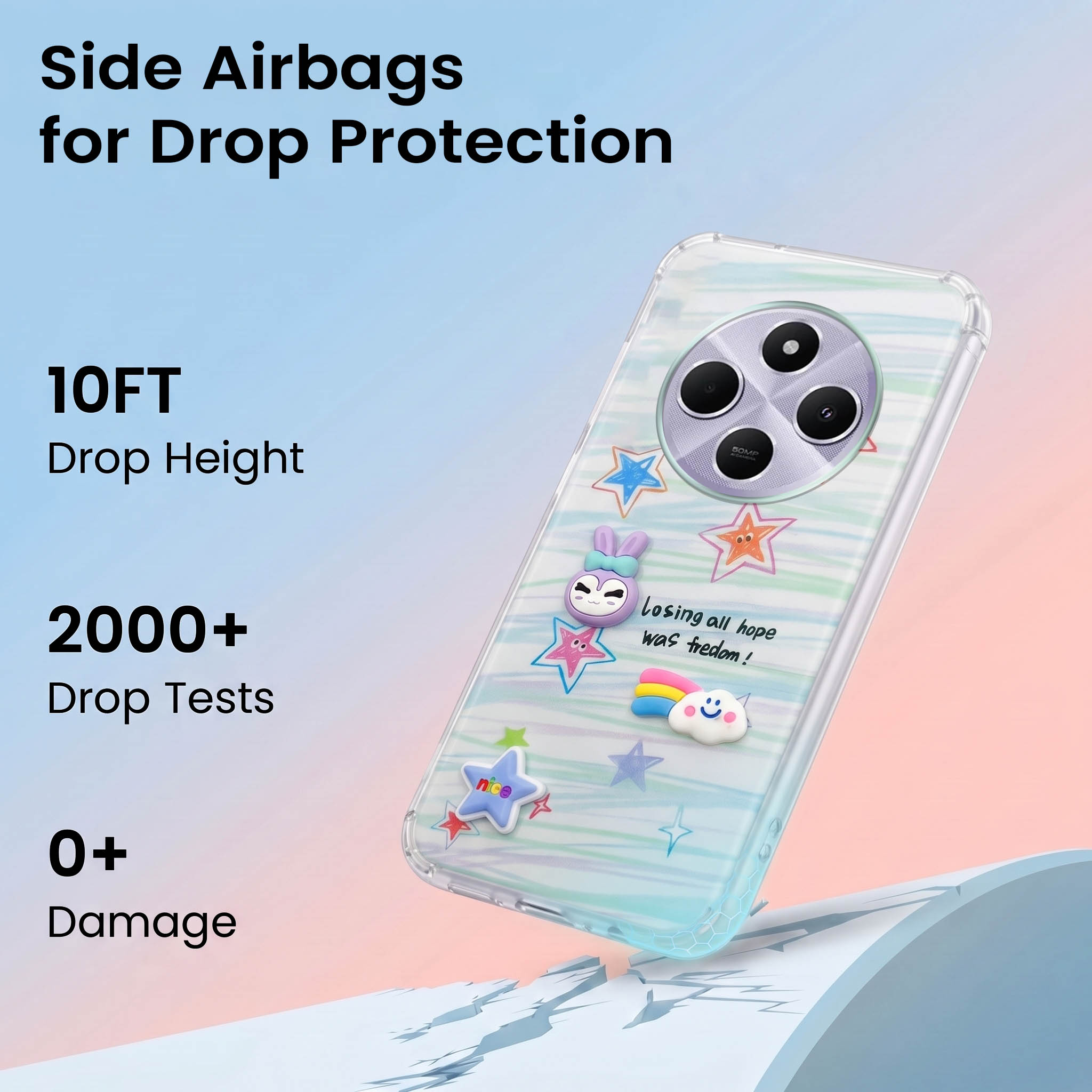 For Redmi A4 5G | Xiaomi Redmi 14C Back Cover Case (3D Cute Cartoons | Hard Back Side Soft | Matte Premium Finish | HD Printing)