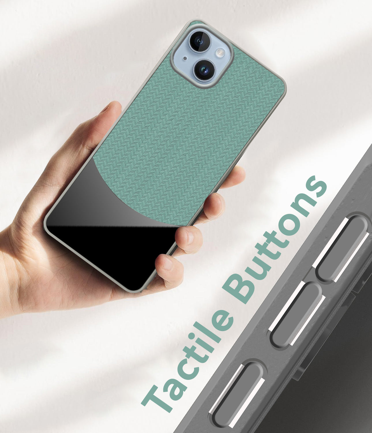 For iPhone 14 Plus Back Cover Case (Elegant PU Leather Finish | Premium Minimalist Professional | Camera Protection Bump)