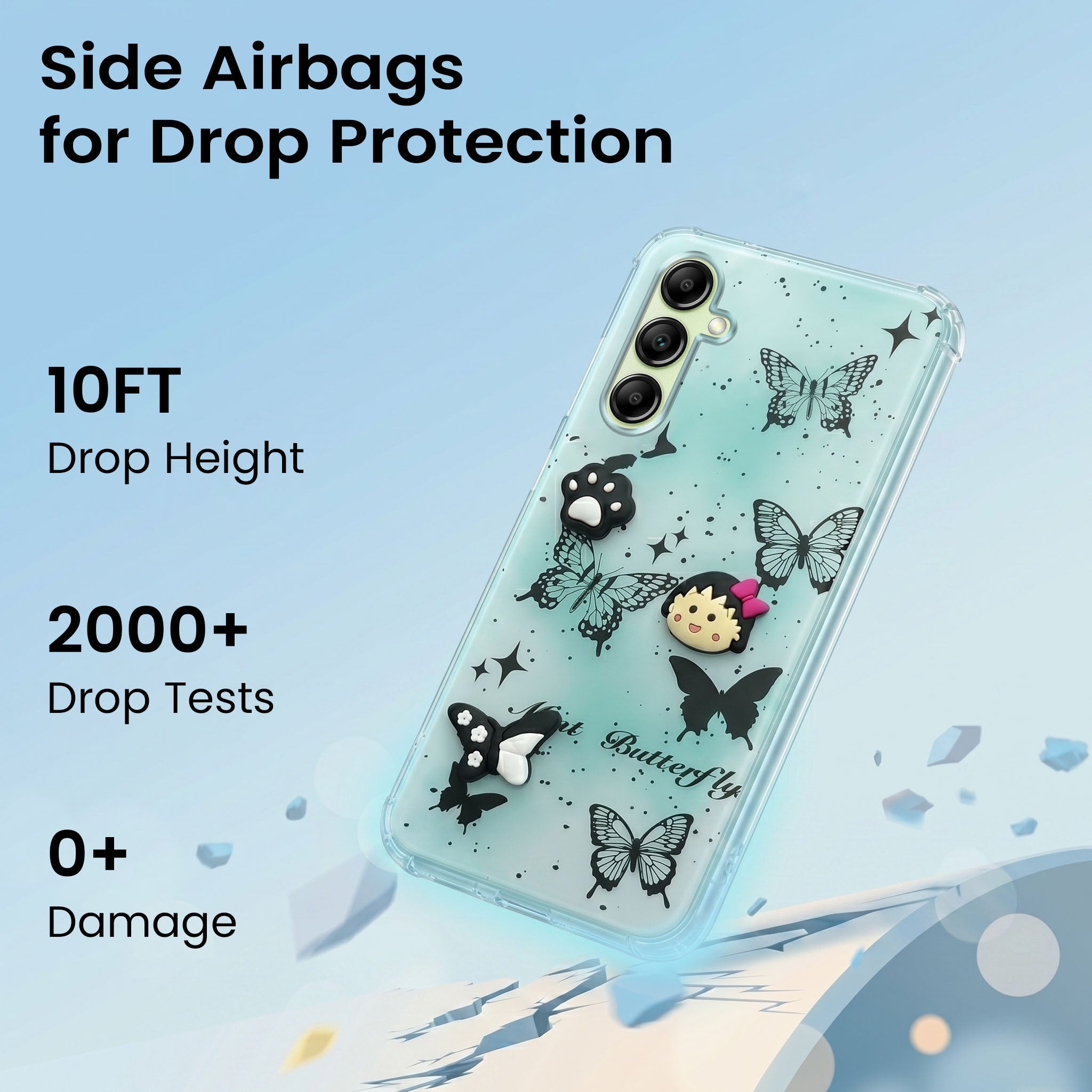 For Samsung Galaxy A14 4G | 5G Back Cover Case (3D Cute Cartoons | Hard Back Side Soft | Matte Premium Finish | HD Printing)