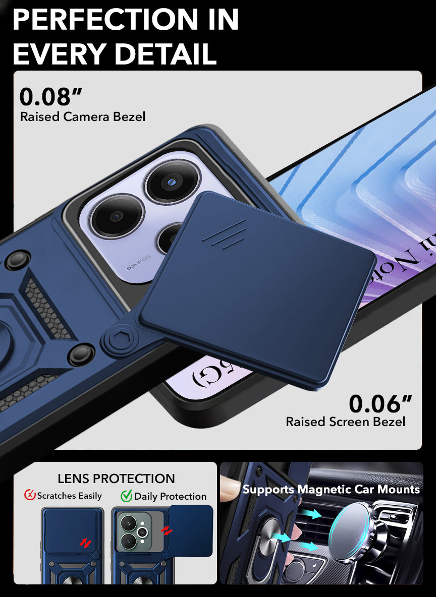 For Redmi Note 14 5G | Redmi Note 14 SE Back Cover Case (Hybrid Dual Armor Polycarbonate)
