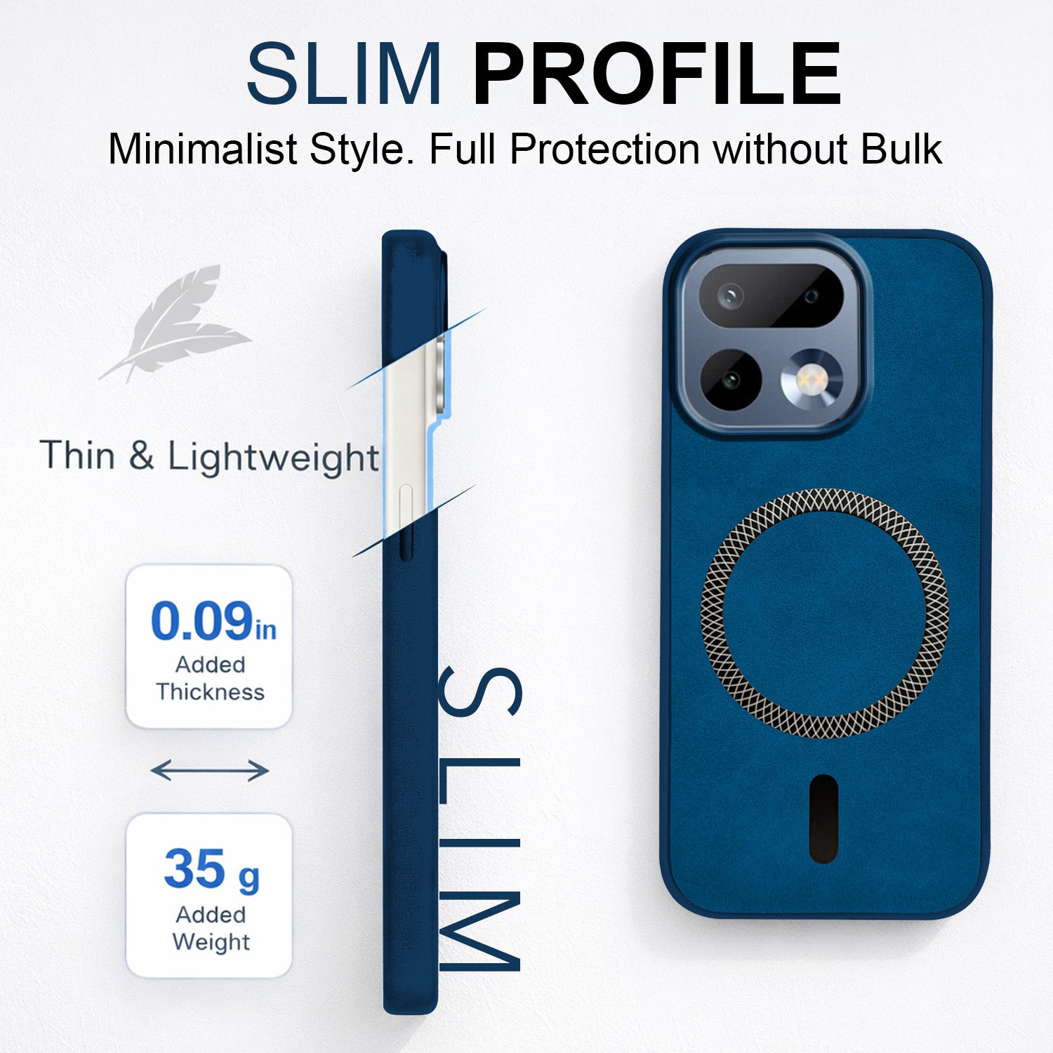 For Realme 16 Pro Back Cover Case Leather Finish (MagSafe Compatible Wireless Charging | Soft Touch | Camera Bump Protection)
