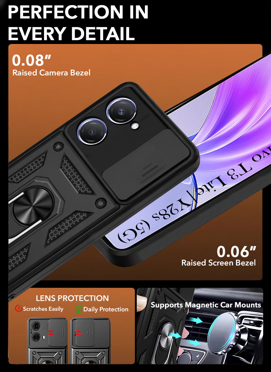 For Vivo T3 Lite 5G | Vivo Y28s 5G Back Cover Case (Hybrid Dual Armor Polycarbonate)