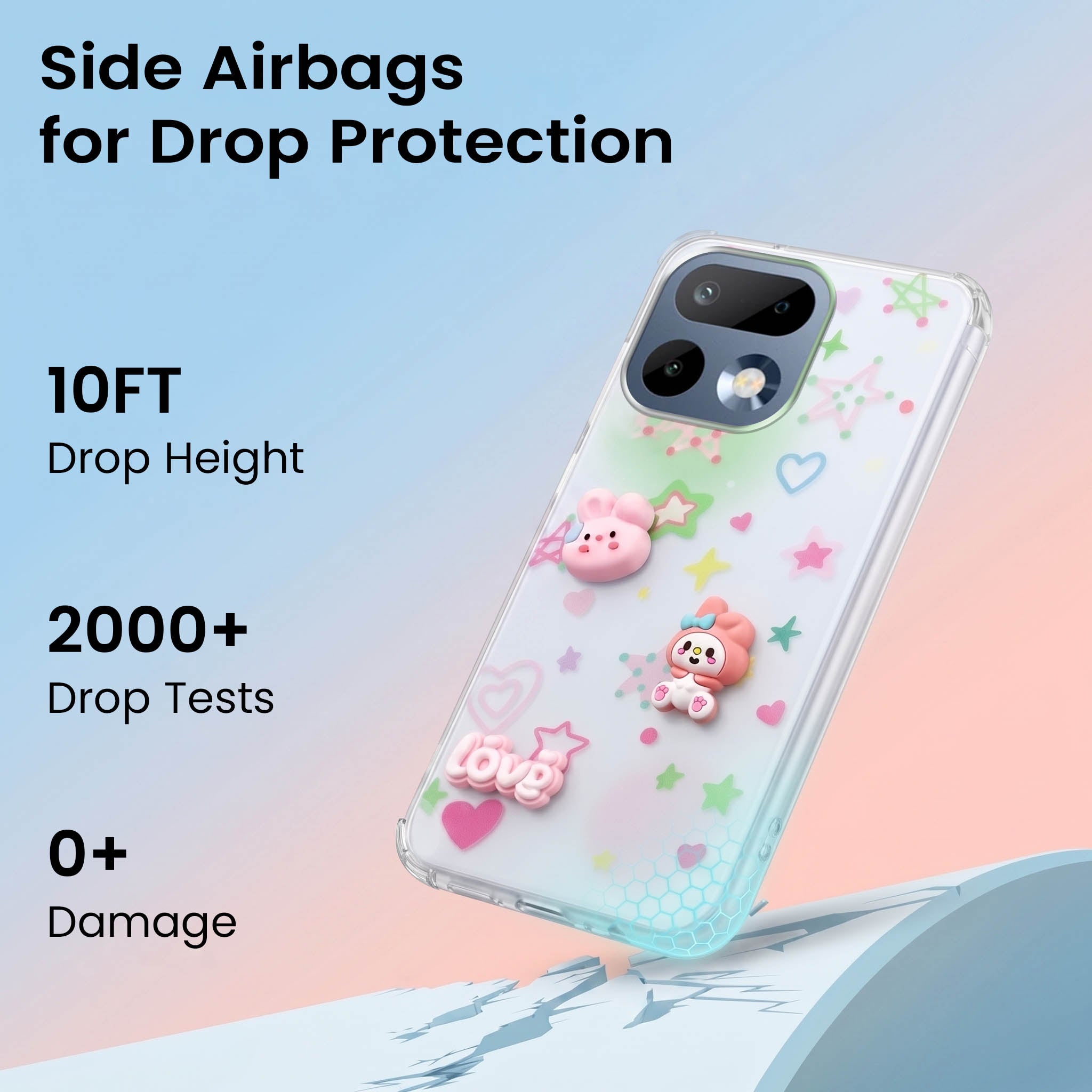 For Realme 16 Pro Back Cover Case (3D Cute Cartoons | Hard Back Side Soft | Matte Premium Finish | HD Printing)