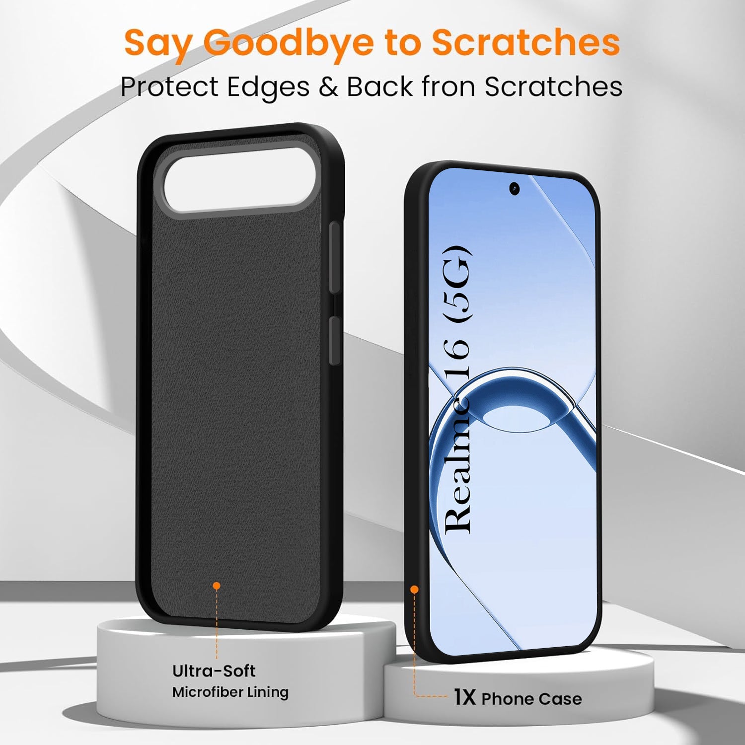 For Realme 16 Back Cover Case Rubberised (Textured Grip Design| Micro-Fiber Cloth Inside | Slim and Light Weight | Soft Touch and Feel)