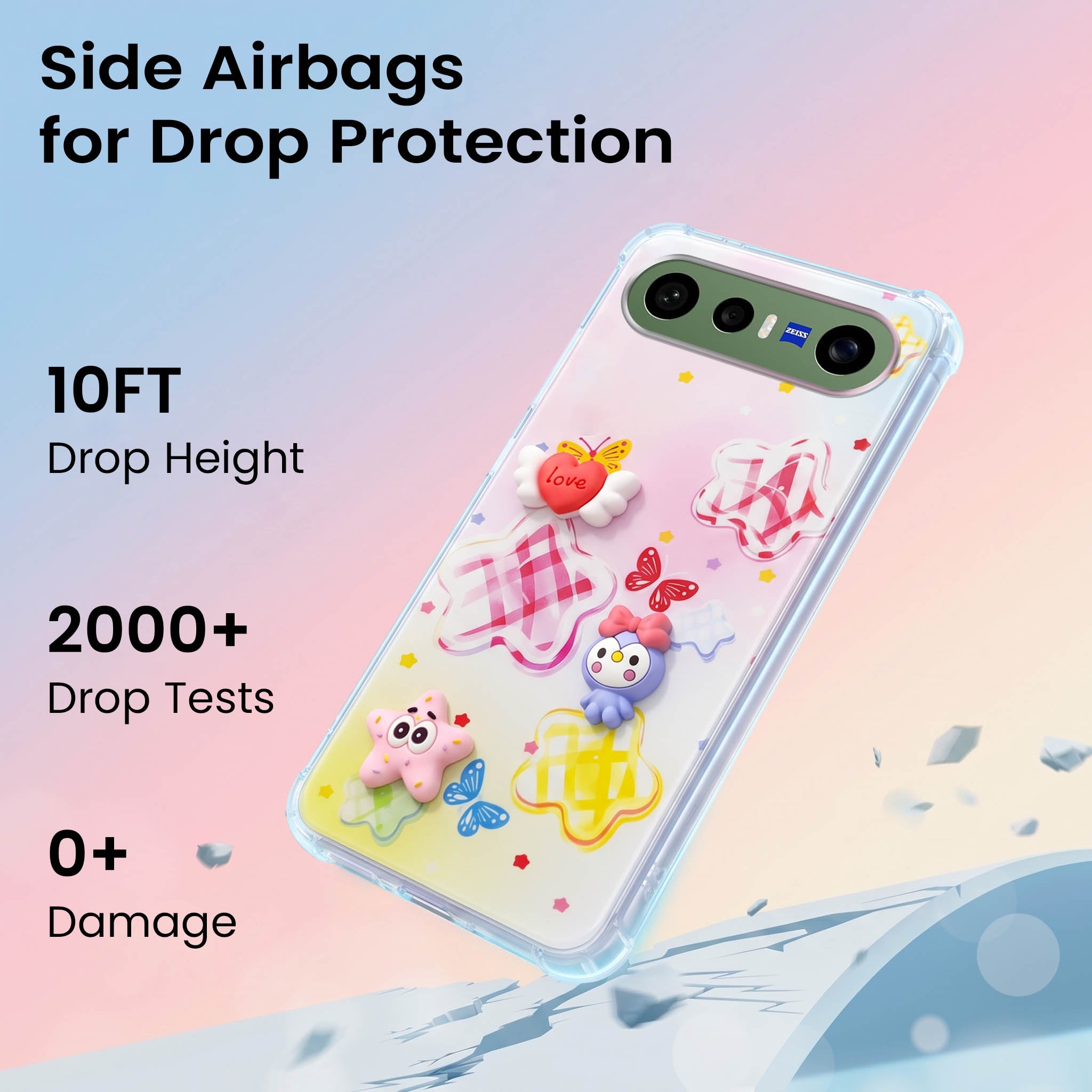 For Vivo X300 FE Back Cover Case (3D Cute Cartoons | Hard Back Side Soft | Matte Premium Finish | HD Printing)