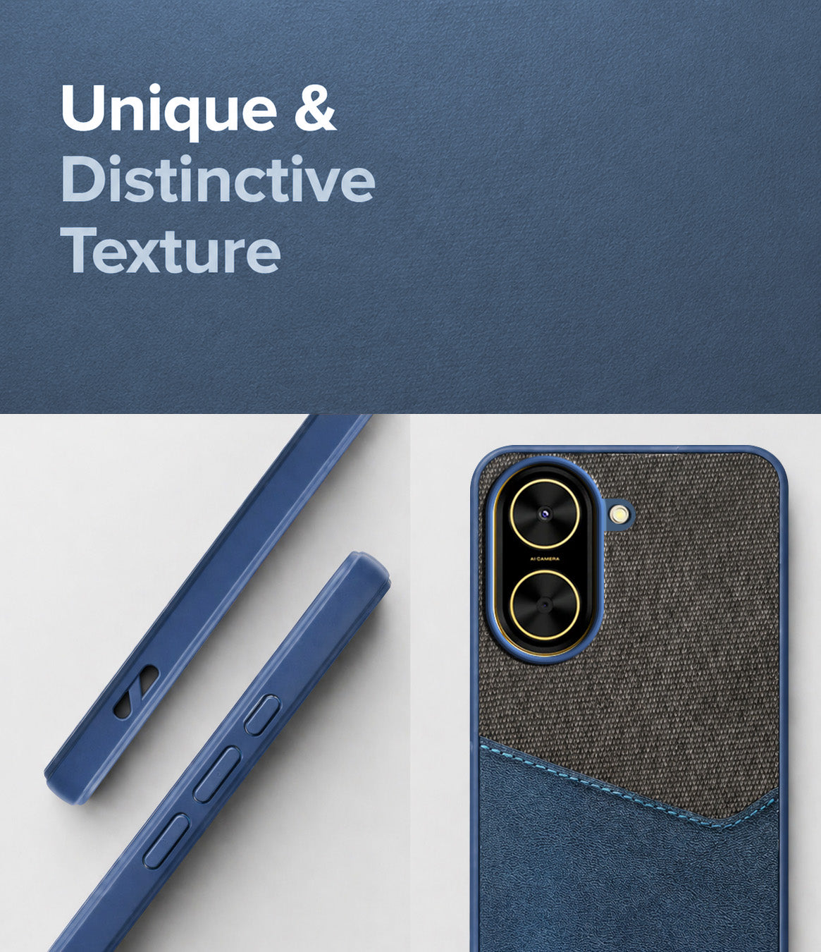 For Poco C71 Back Cover Case (Dual PU Leather Stitch | Professional Minimalist | Soft and Flexible)