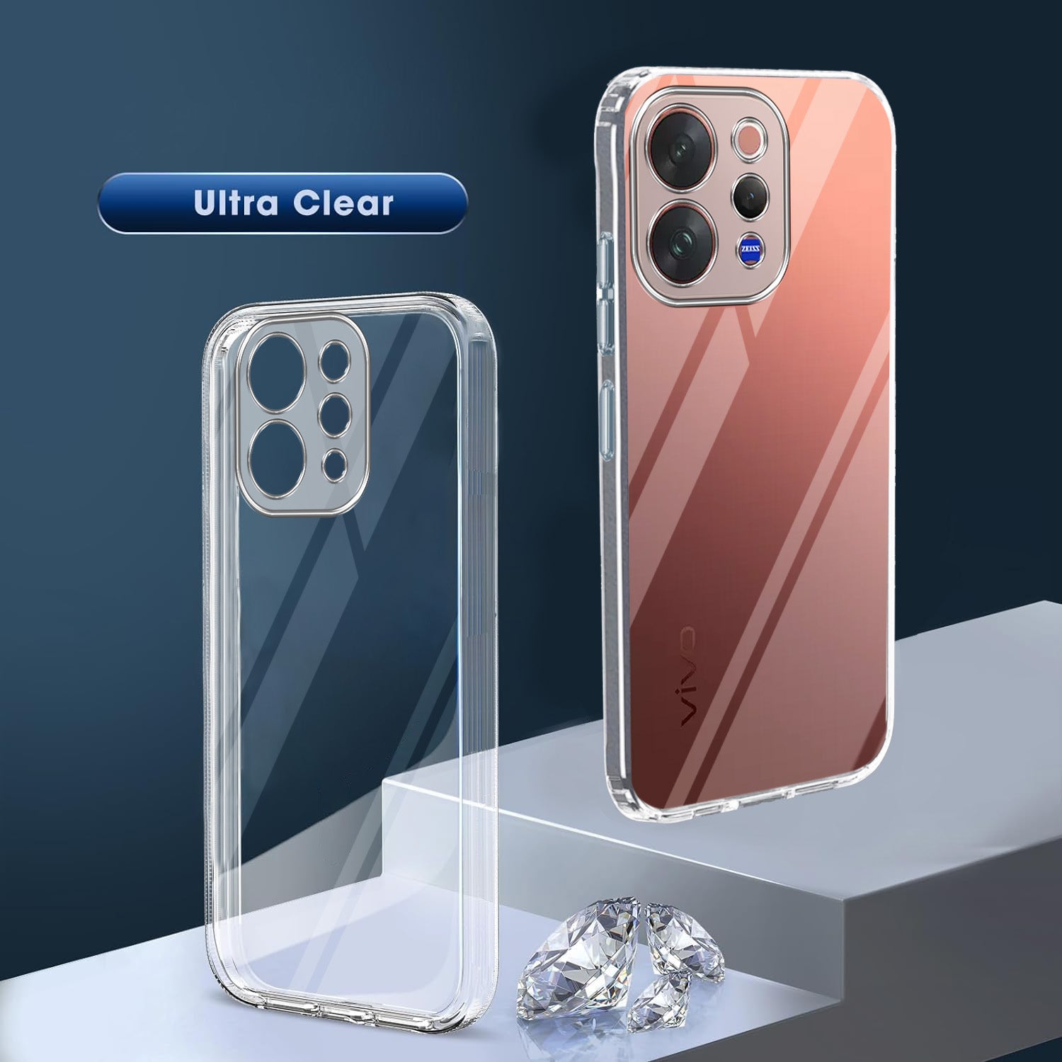 For Vivo V70 | Vivo V70 Elite 5G Back Cover Case Silicone (Clear Shockproof Case with Camera Protection | Soft and Flexible | Transparent)