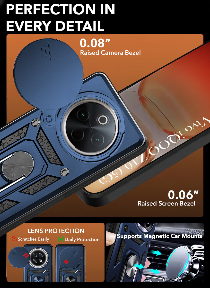 For Vivo iQOO Z10 Back Cover Case (Hybrid Dual Armor Polycarbonate)