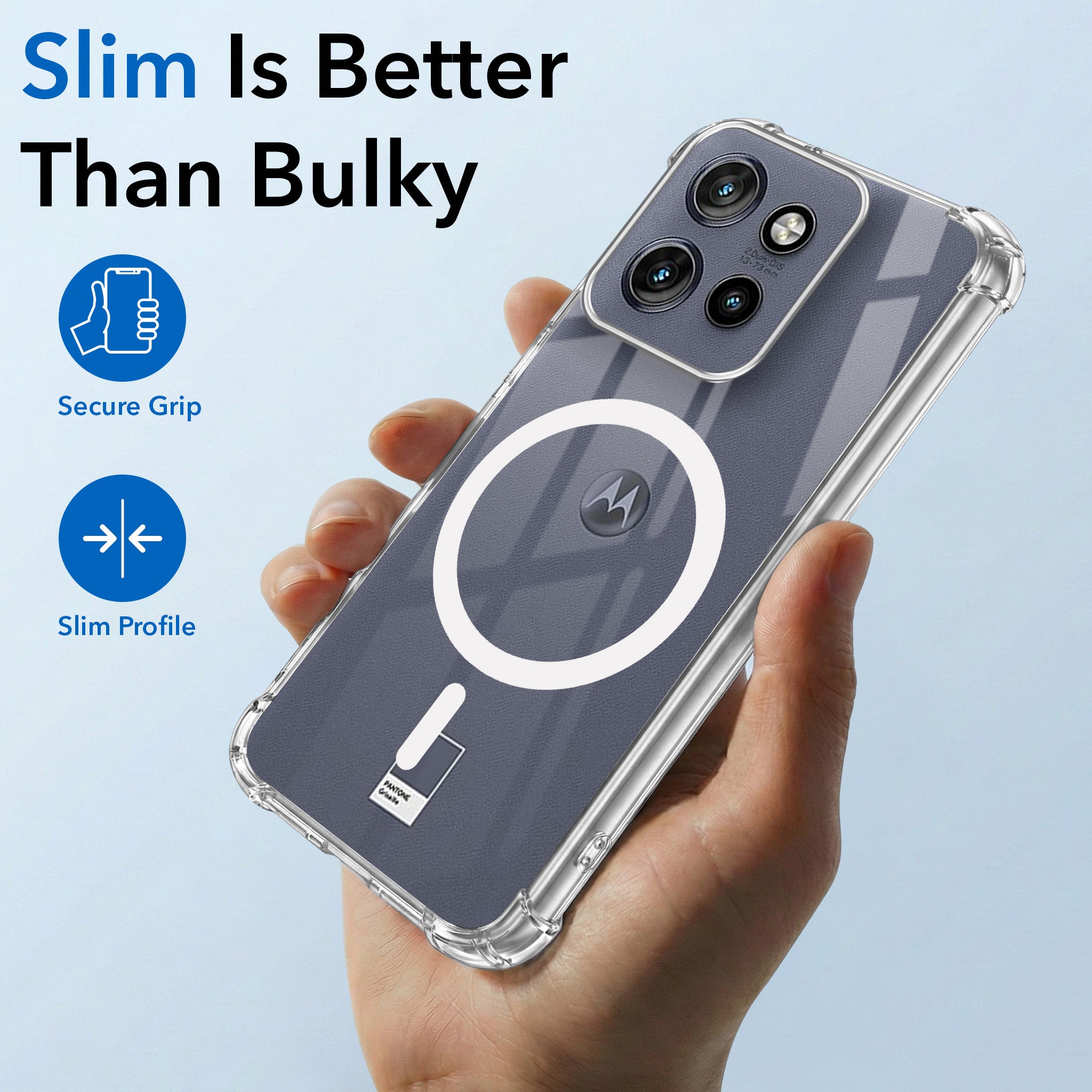 For Motorola Moto Edge 50 Neo Back Cover Shockproof Crystal-Clear (Magsafe Wireless Support | Drop & Camera Protection | Hard Polycarbonate)