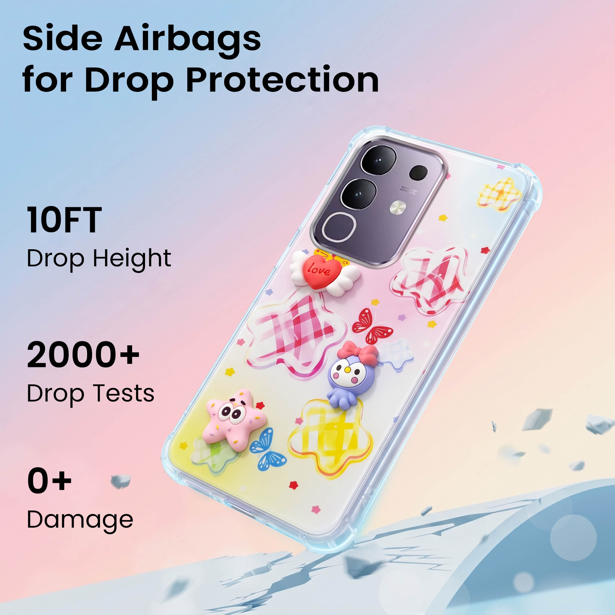 For Vivo T4x | Vivo Y31 Pro Back Cover Case (3D Cute Cartoons | Hard Back Side Soft | Matte Premium Finish | HD Printing)