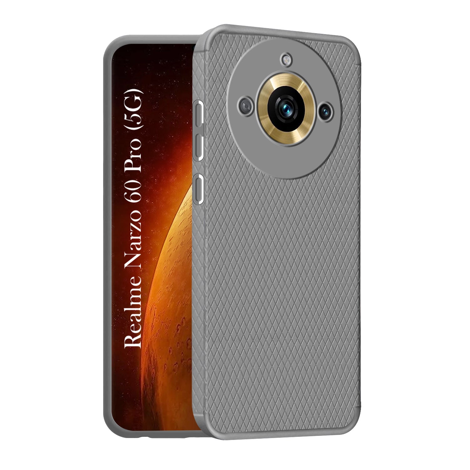 For Realme Narzo 60 Pro Back Cover Case (Liquid Silicone | Side Grip | Camera Protection)