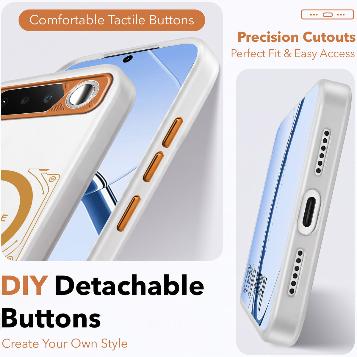 For Realme 16 Metallic Back Cover Case (Metallic Camera Protection & Buttons | Translucent Milky Shade | Hard Polycarbonate)
