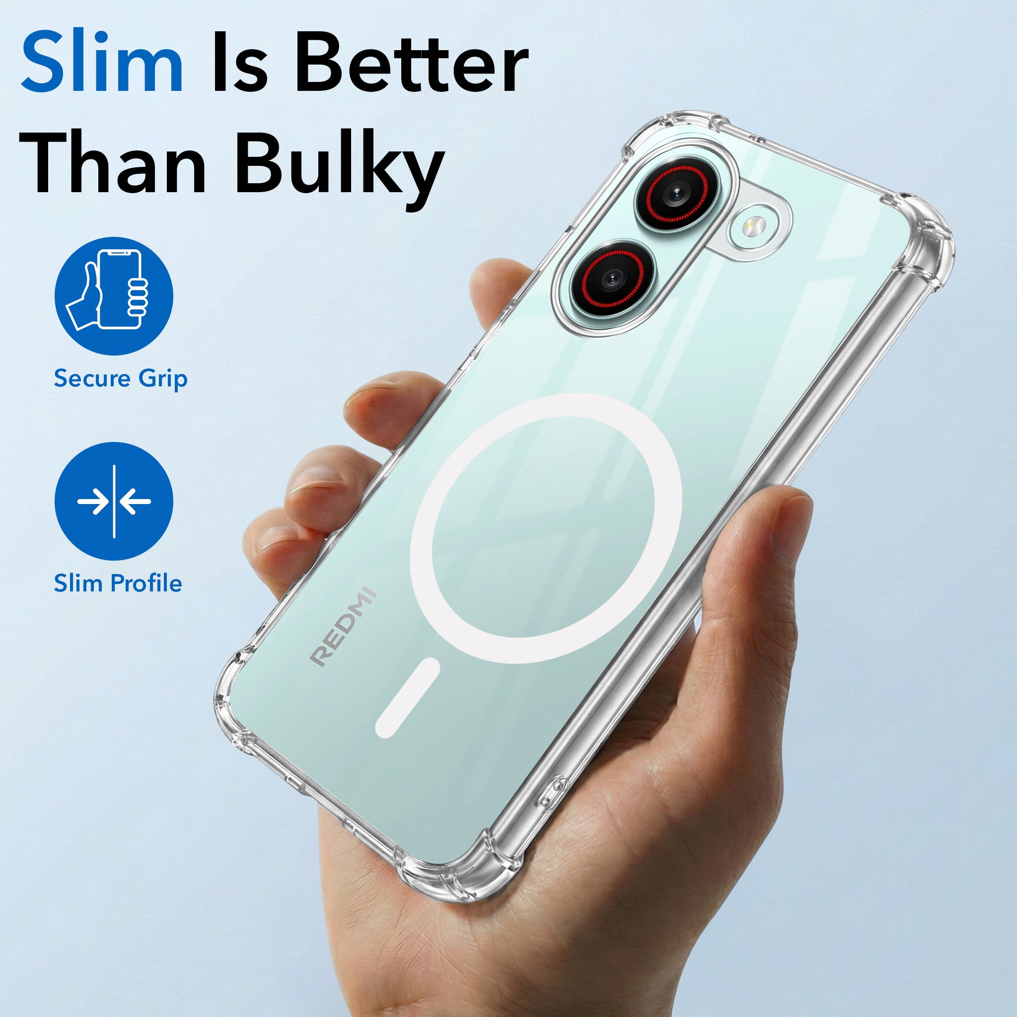 For Redmi Turbo 5 Back Cover Shockproof Crystal-Clear (Magsafe Wireless Support | Drop & Camera Protection | Hard Polycarbonate)