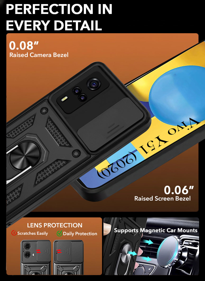For Vivo Y51 (2020) Back Cover Case (Hybrid Dual Armor Polycarbonate)