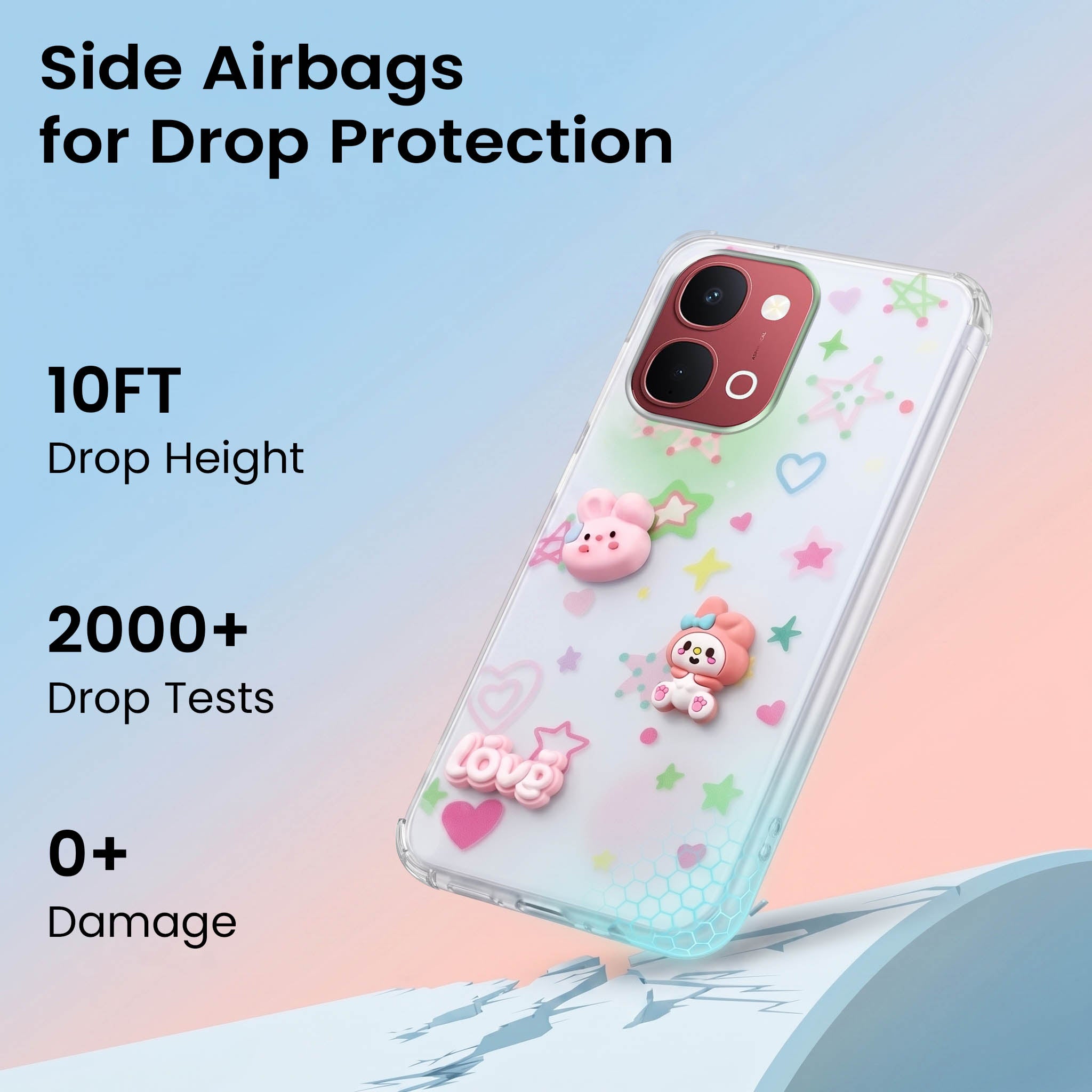 For Vivo Y31T 5G Back Cover Case (3D Cute Cartoons | Hard Back Side Soft | Matte Premium Finish | HD Printing)