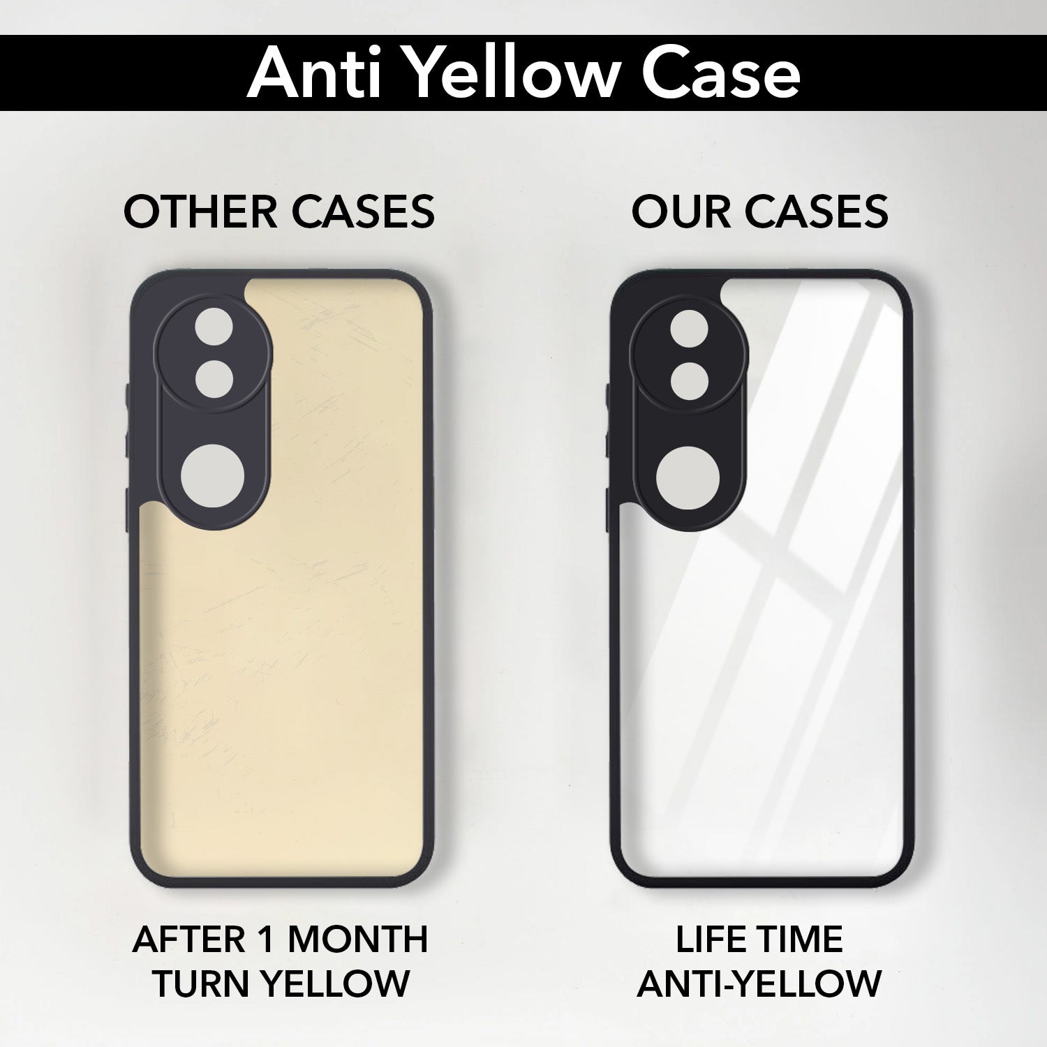 For Vivo V50 | Vivo V50e Combo with Back Cover and 9H Tempered Glass (Lifetime Anti-Yellow | Crystal Clear Shockproof | Oleophobic Coating Screen Glass)